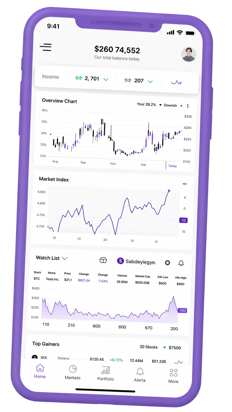 Promenade Earnd trading platform on mobile